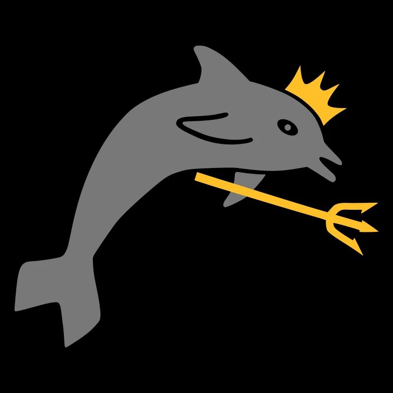 ★ design colors changeable ★ dolphin, crown, trident