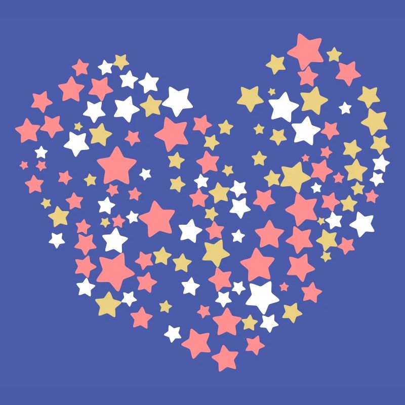 Valentinstag oder Weihnachtsherz mit Sternen