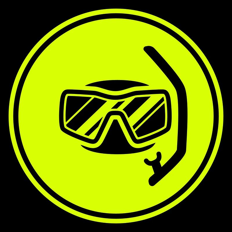 Diving goggles circle icon