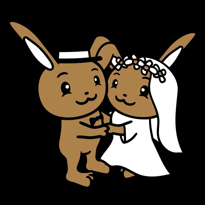 2 Bunnies Wedding Marry Groom Bride Engaged