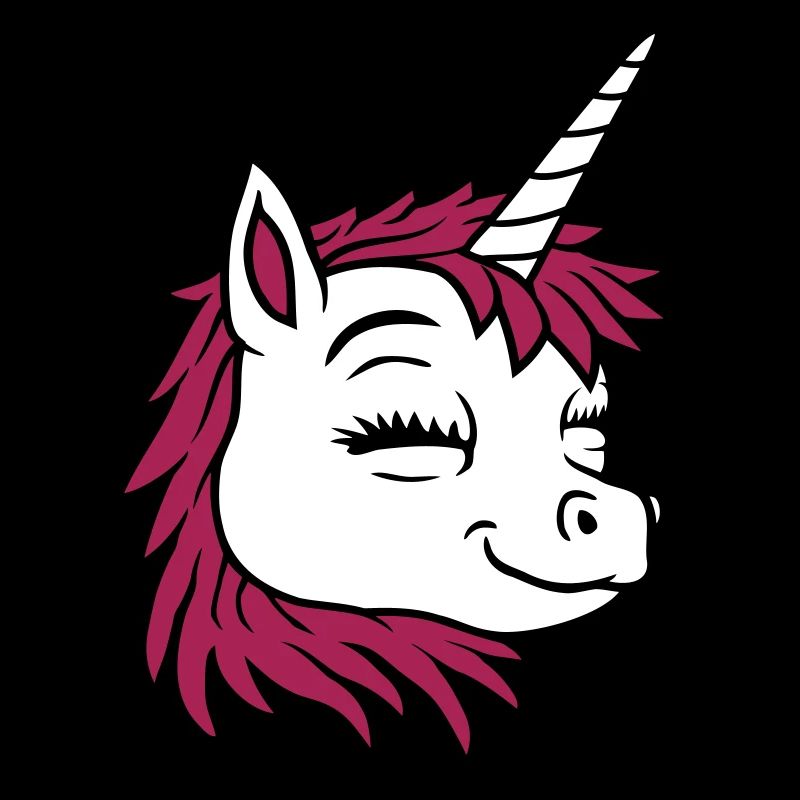 Tête joyeuse licorne comique