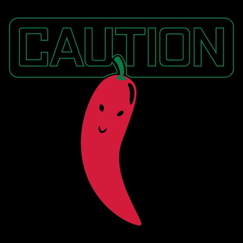 CAUTION HOT CHILI vectorgraphic