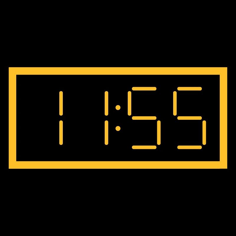 ★ couleurs de conception variables ★ horloge numérique 11:55 horloge