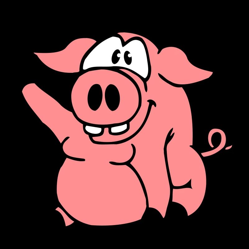 Mignon bande dessinée bande dessinée ondes de cochon amical