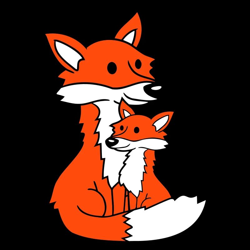 2 Füchse Mutter Rotfuchs Kleines Kind Vater Mama