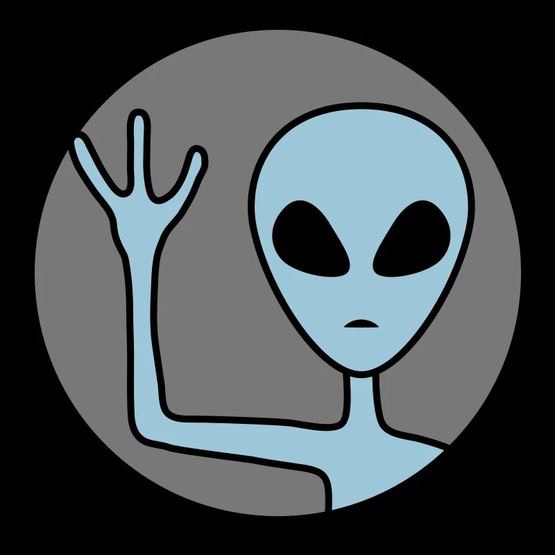 Rund Alien winkt freundlich