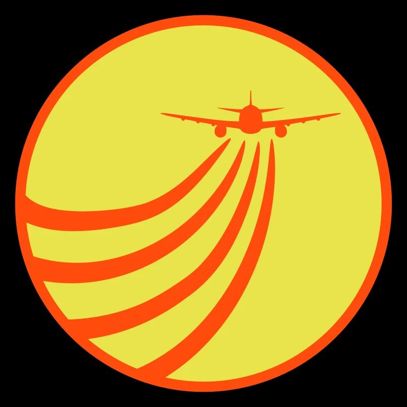 Airplane Flying In The Sun Flying Stripe Round