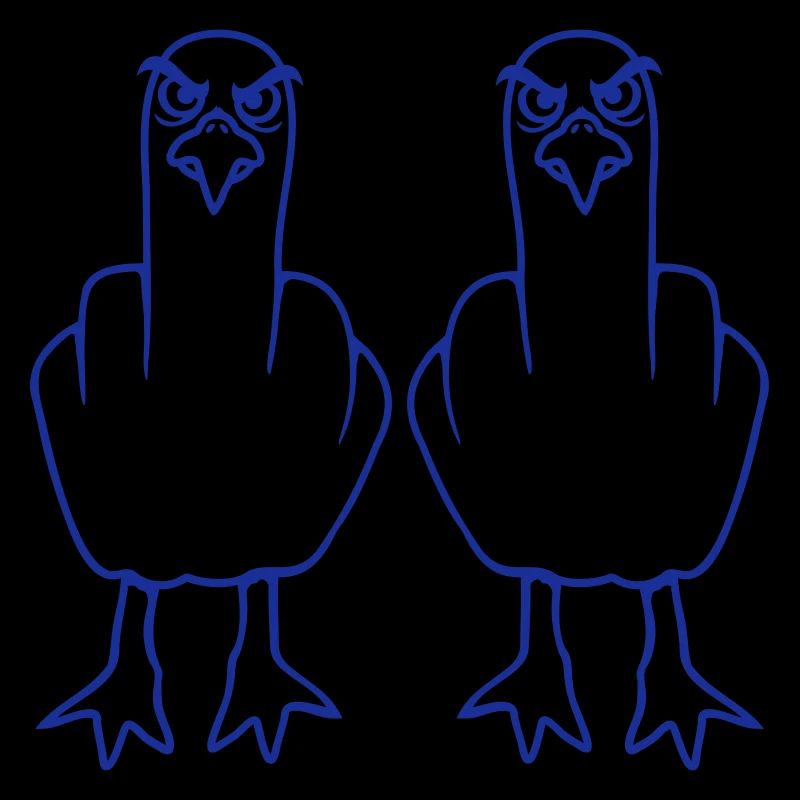 2 Möwen Mittelfinger Beleidigung Stinkefinger Team
