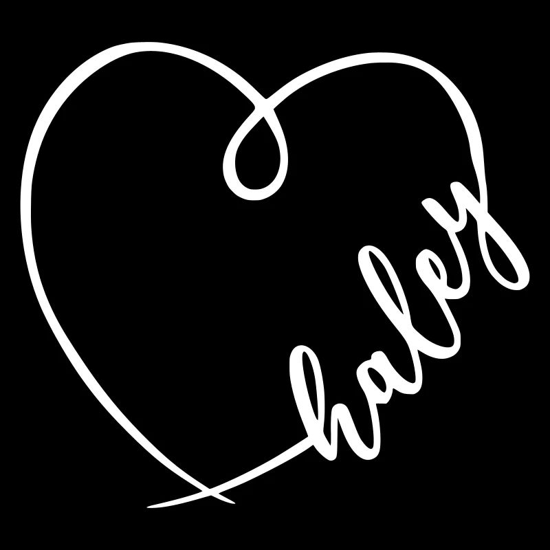 Haley nom coeur de calligraphie