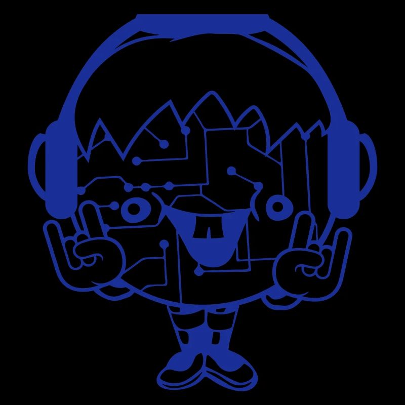 DJ Data Microchip Pattern Computer Nerd Geek Party