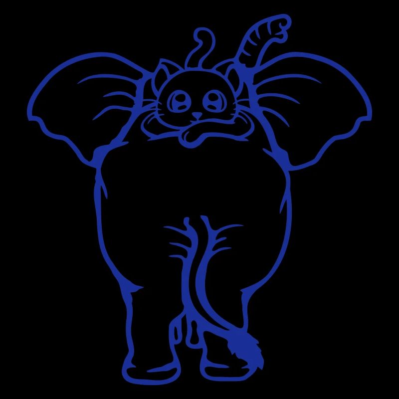 Chat Éléphant Équipe de marche Couché 2 Amis Mignon