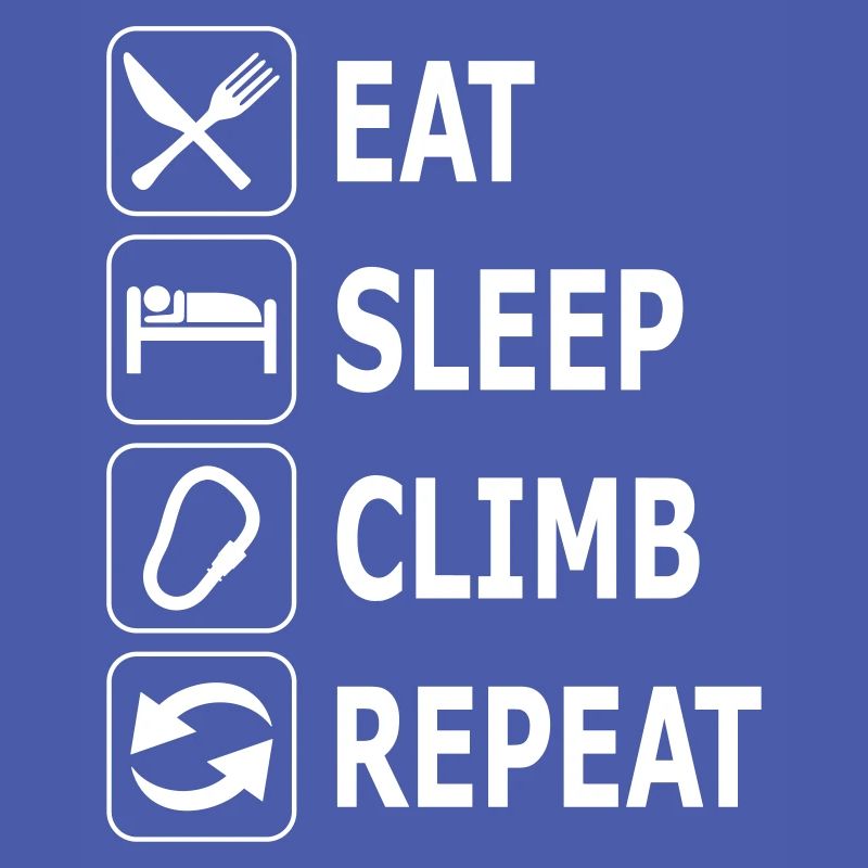 manger dormir monter, répéter, grimpeur, escalade