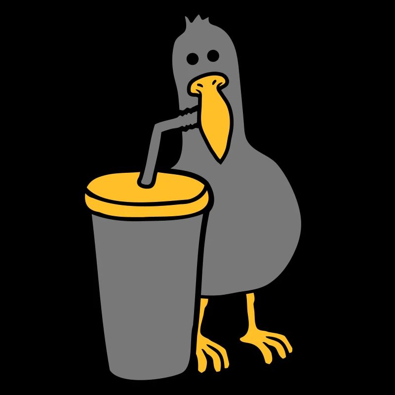 La mouette boit de la boisson au cola