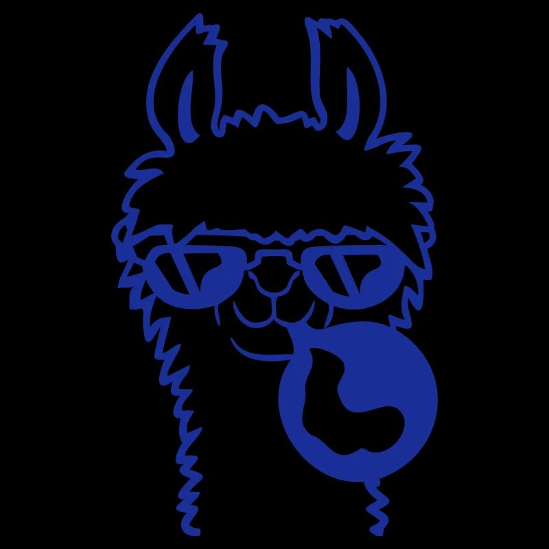 Llama chewing gum bubble bubble blowing alpaca