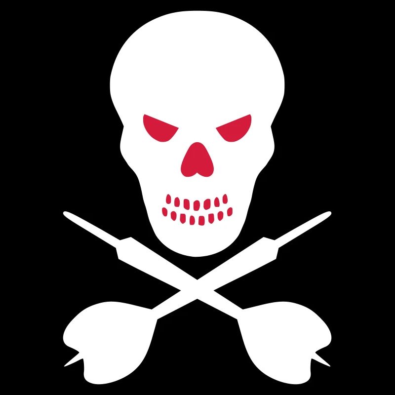 Skull and crossed darts