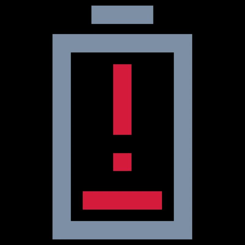 Exclamation point battery no power