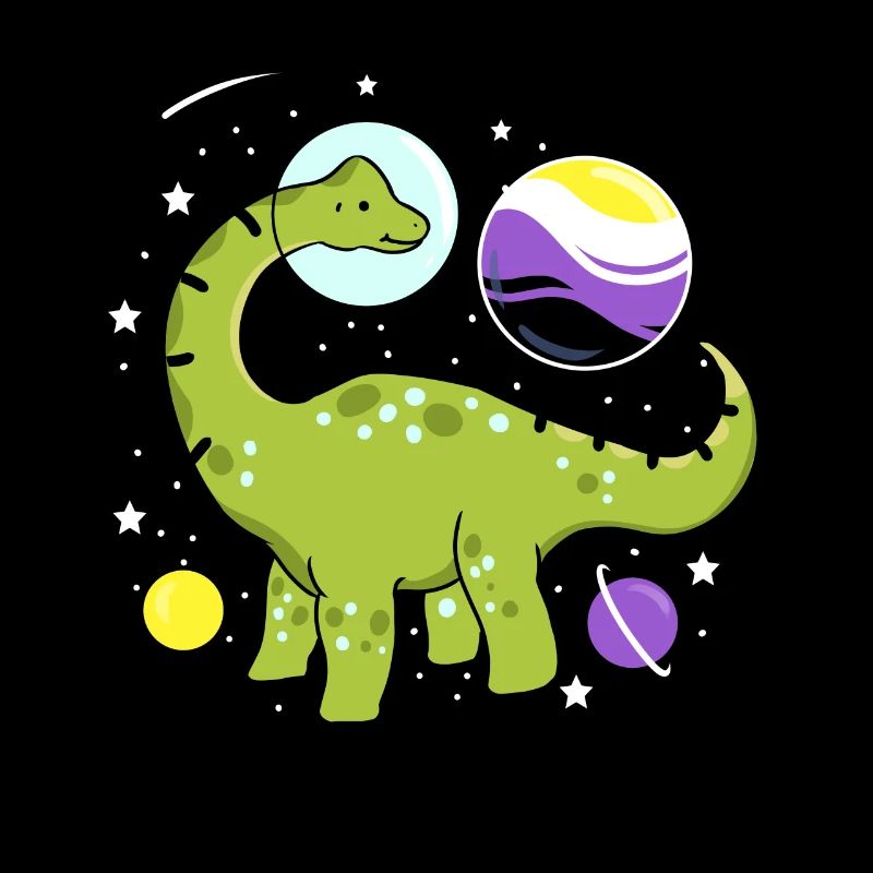 Brachiosaurus Nonbinary Pride Space Nonbinary P