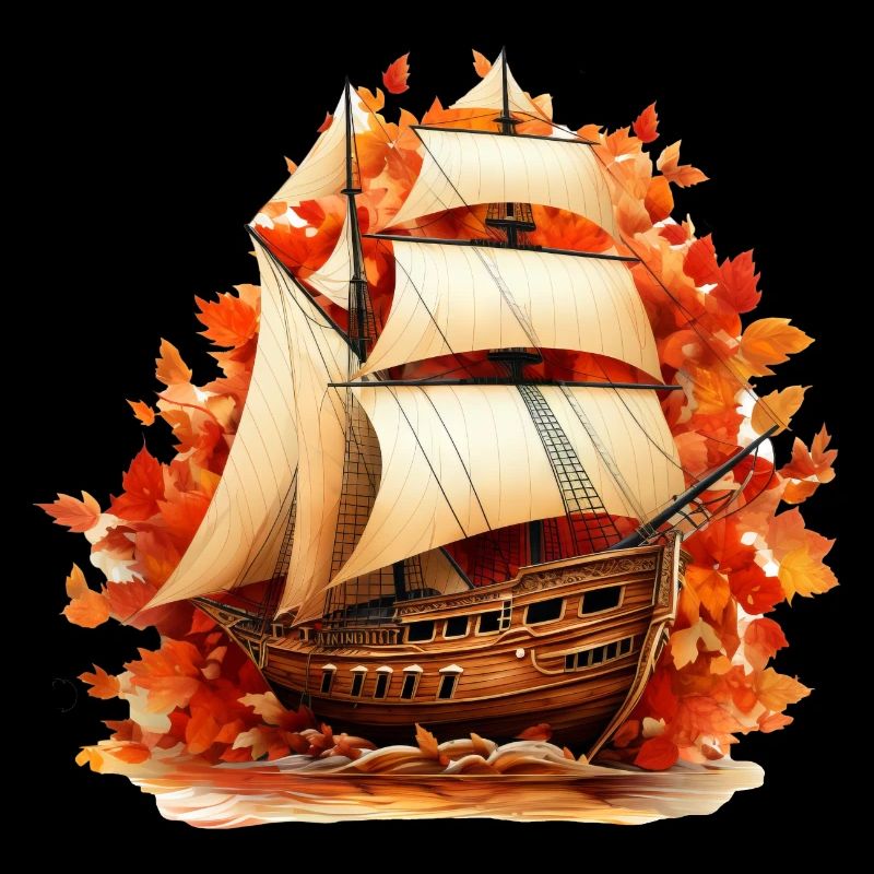 Voile d’automne : voilier à travers le feuillage coloré