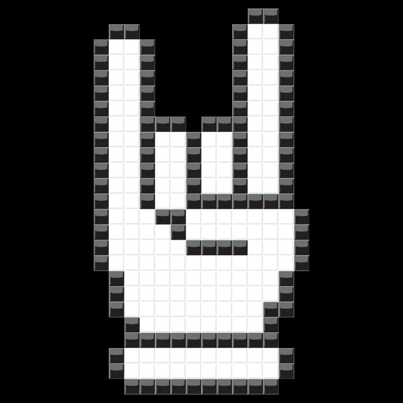 Zeichen der Hörner (Pixelated)