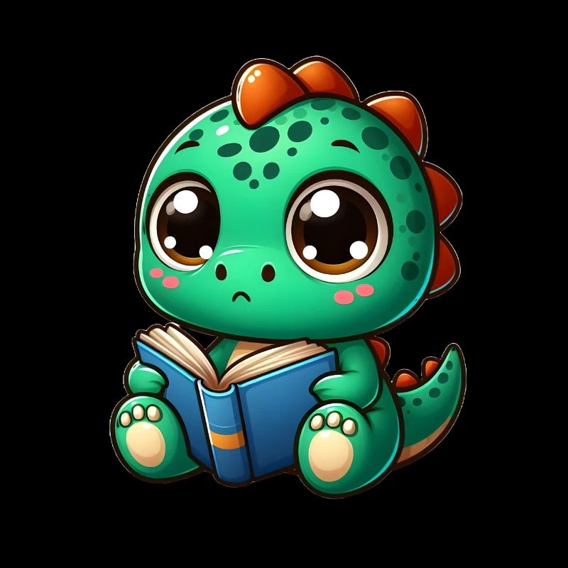 Dino liest ein Buch