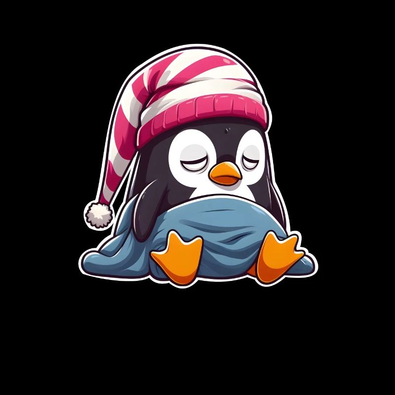 Pingouin endormi en pyjama