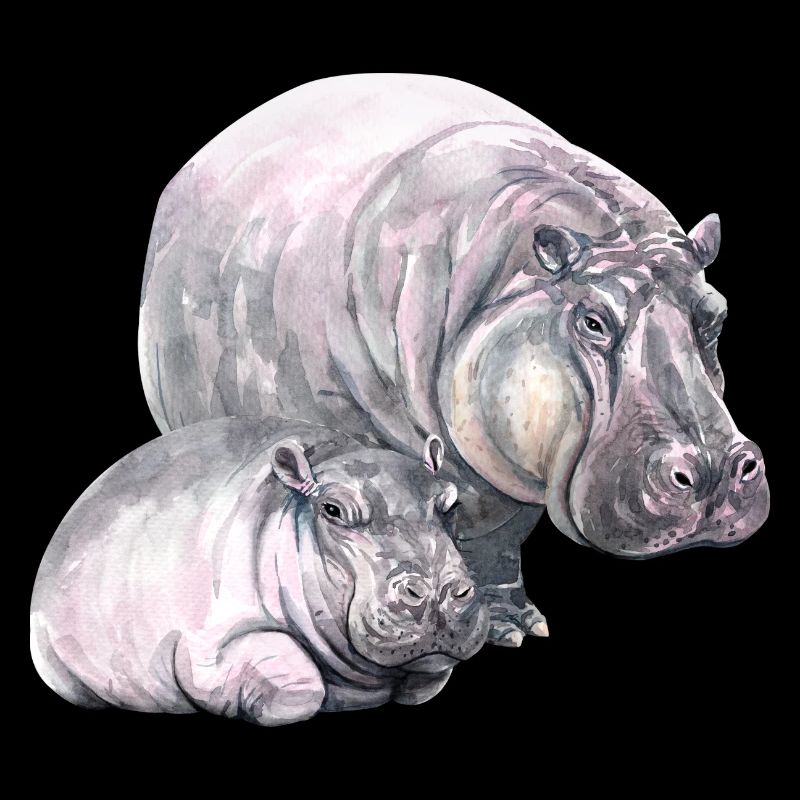 Hippo Nilpferd Retro t-Shirt Geschenkidee