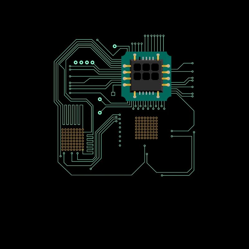 Computer chip, CPU heart - Computer Geek
