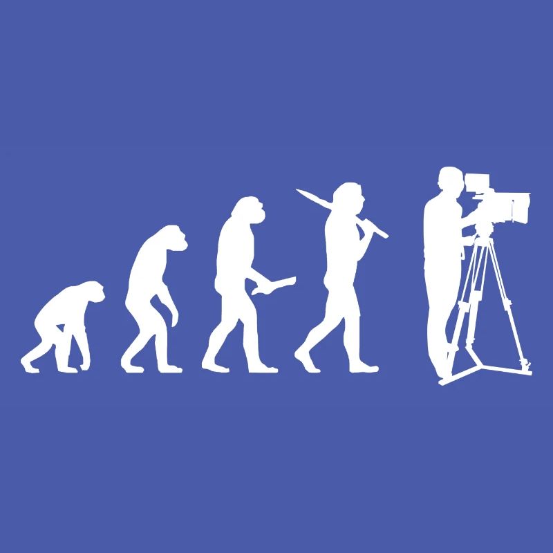 Evolution Kameramann Lustig Videodreh Geschenkidee