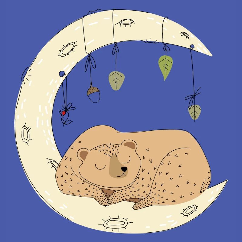 Bear sleeping moon