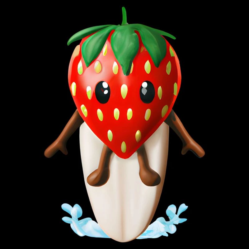 Fraise sur planche de surf