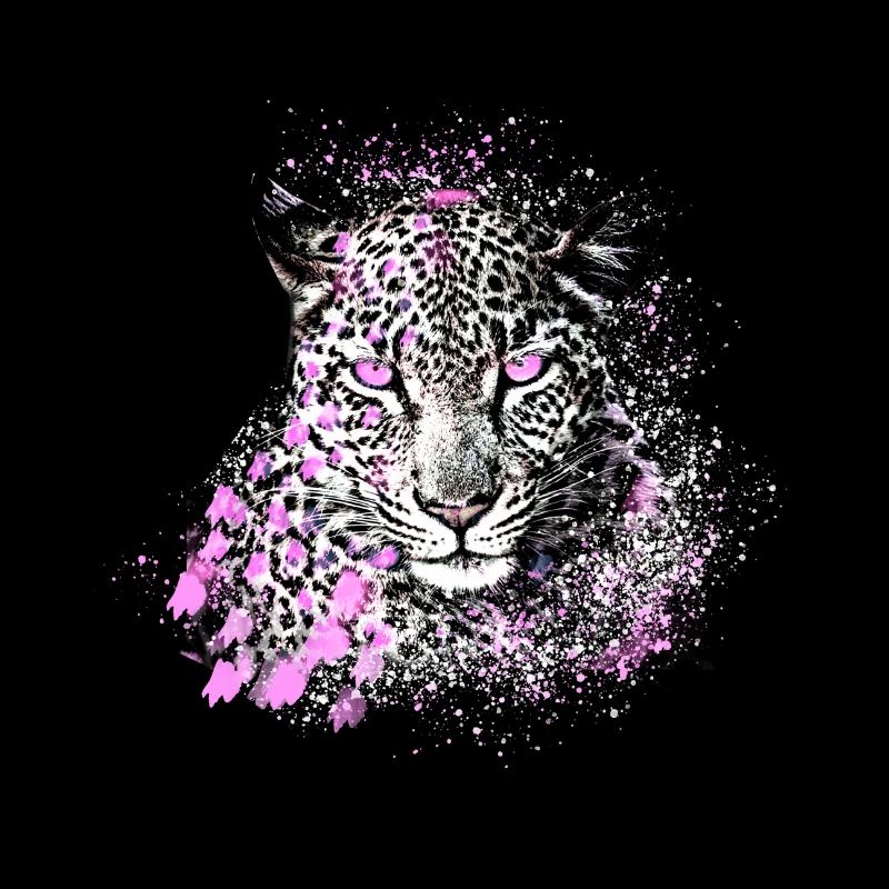 leopard, katze, wildkatze, graffiti, malerei,pink