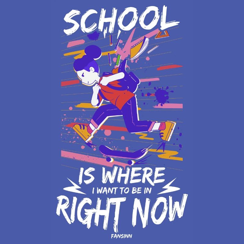 Schule Einschulung Mädchen Skateboard Longboard