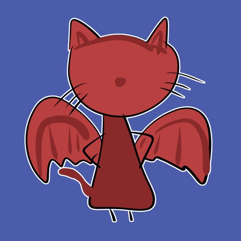 evil cat cartoon devil red