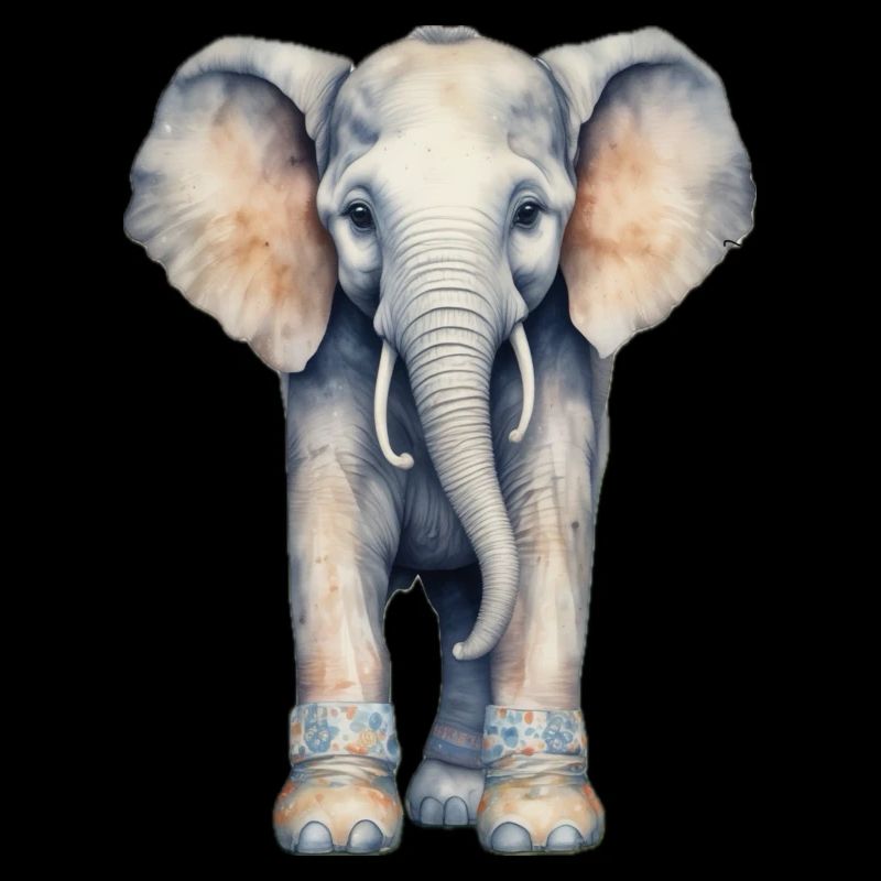 Elephant with Colorful Boots
