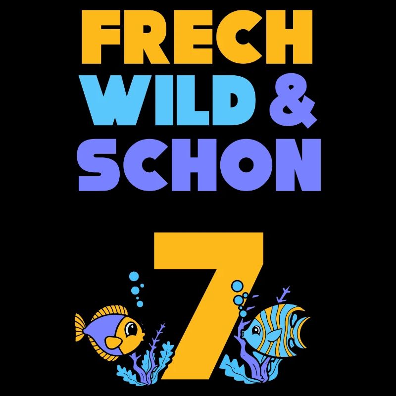 7 Jahre Geburtstag Junge Mädchen Fisch