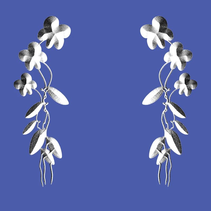 graue blumen blüten muster silber parallel