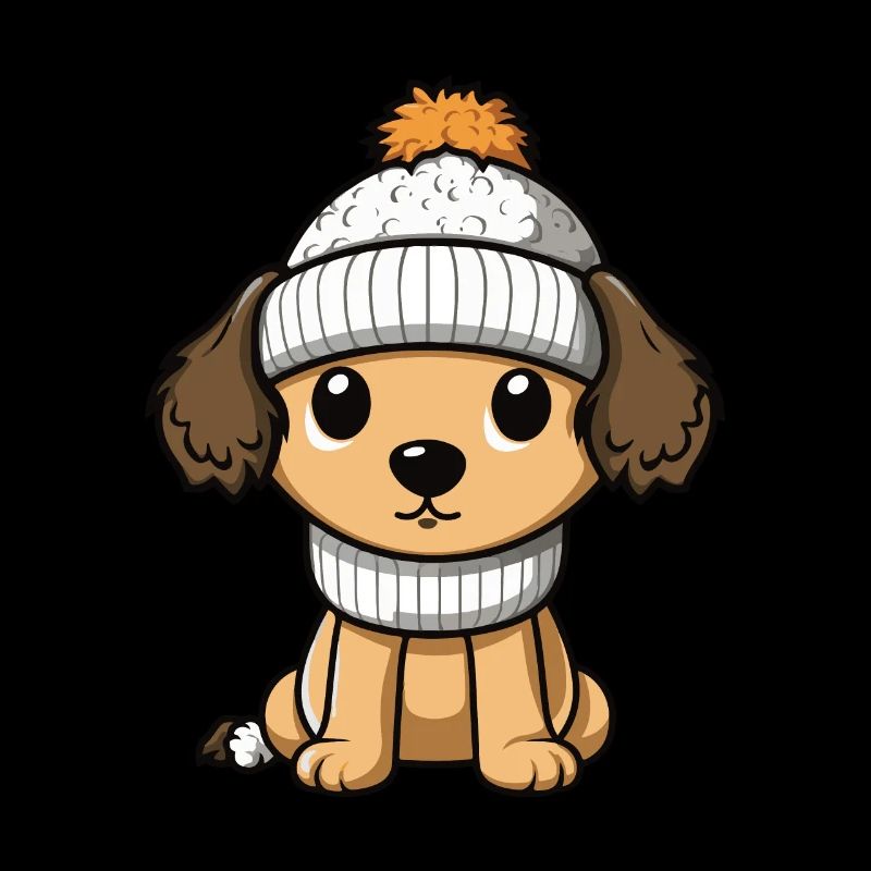 Hund Winter Comic Niedlich
