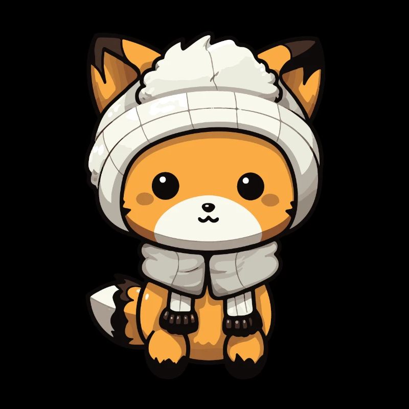 Fuchs Winter Tier Niedlich Comic