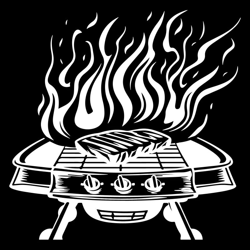 Grill Icon Logo Fire Grilling