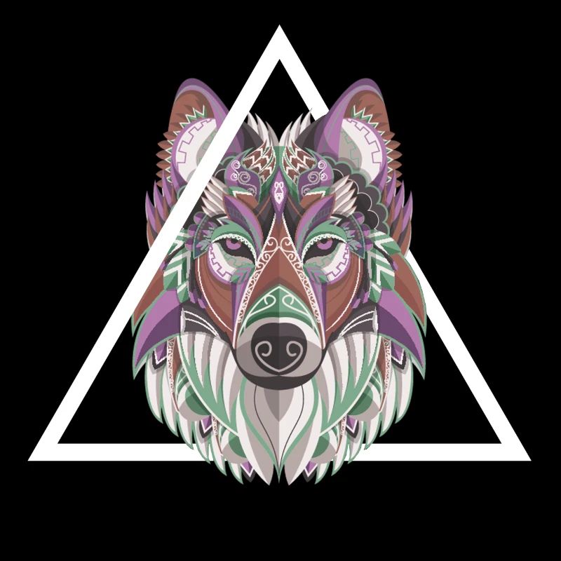 abstract wolf art geometry wolfpack