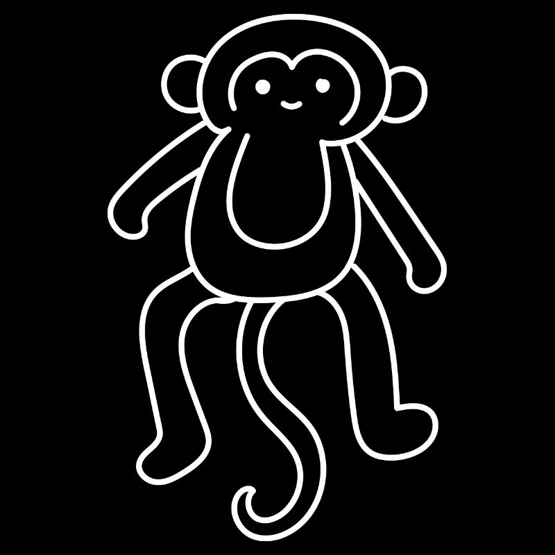 Silhouette de singe, petits singes mignons