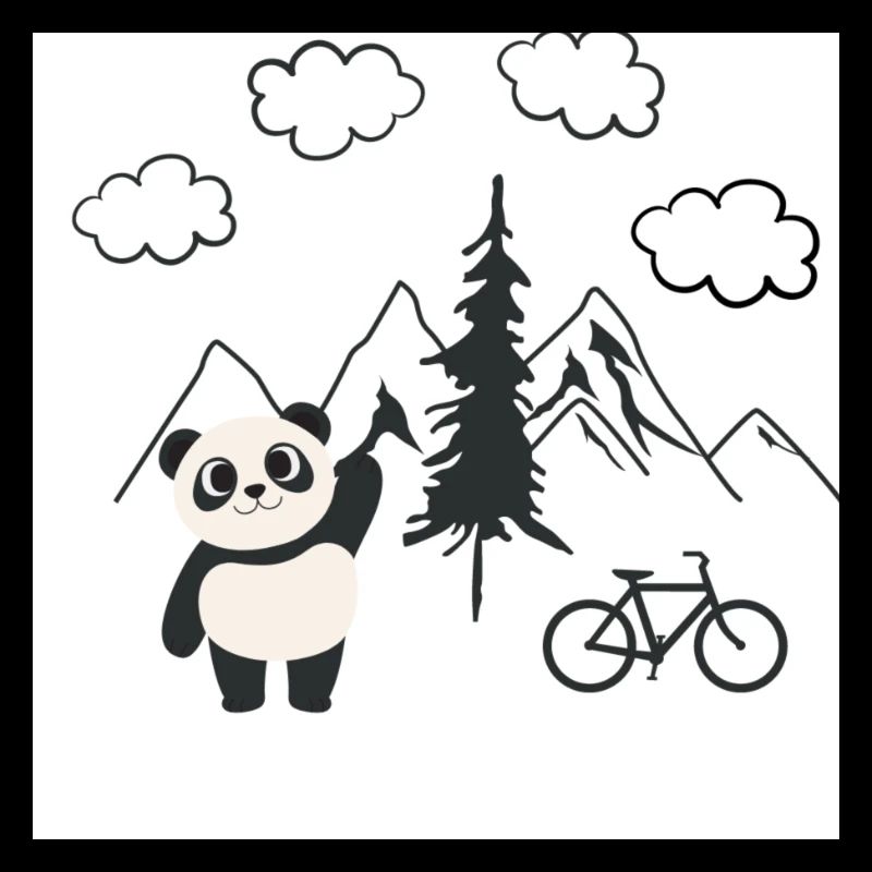 Süßes Landschaftsmotiv mit Panda