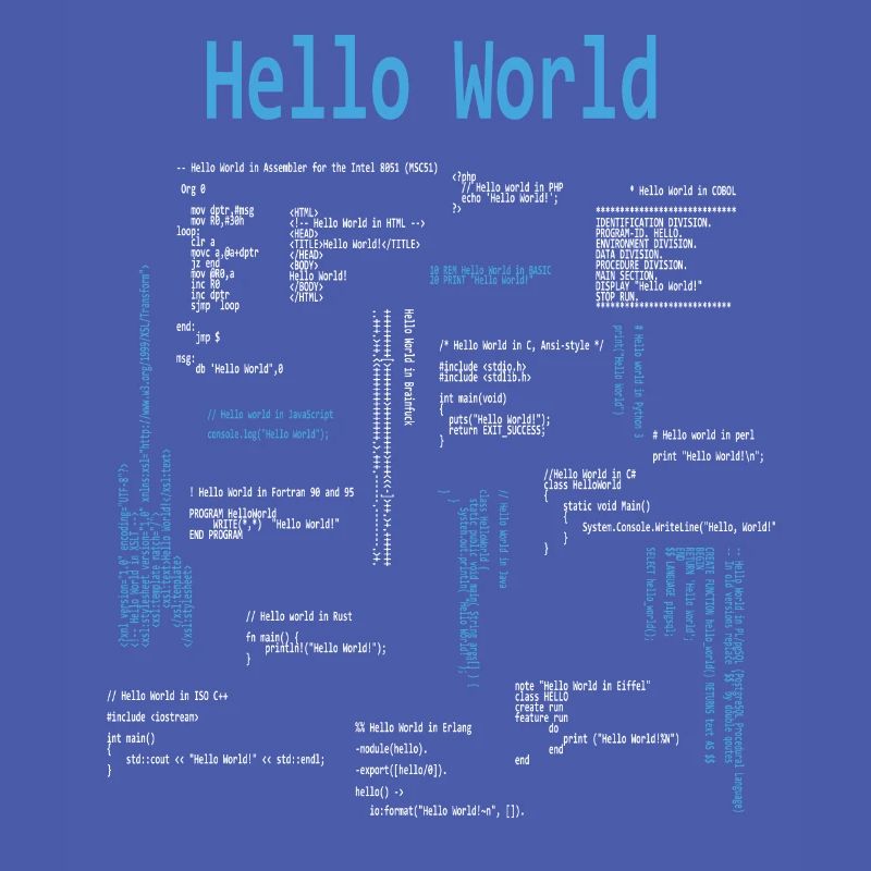 Hello World Programmeur Langages de programmation Nerd