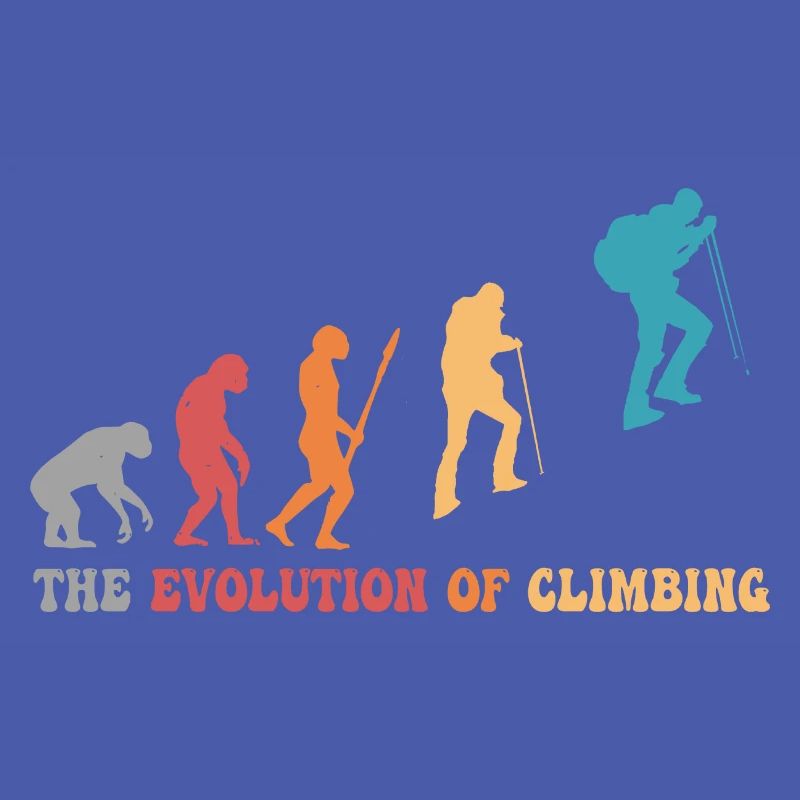 Klettern Evolution des Kletterns Bergsteiger-Humor