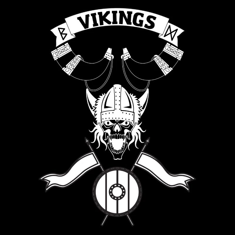 Vikings Wikinger Odin Krieger Rune Schwarz