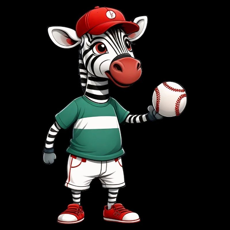 Zebra Tim plays baseball