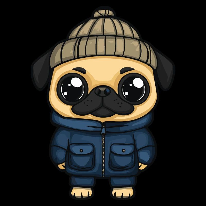 Mops Hund Stylisch