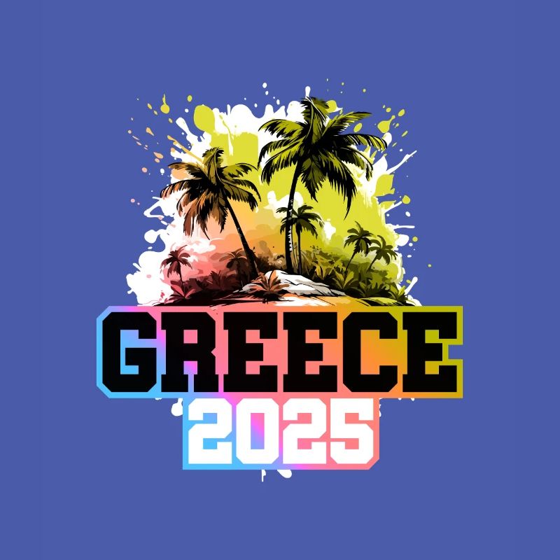 Greece 2025 Palm Trees Multicolored