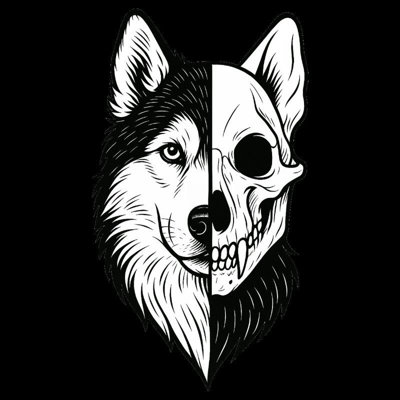 Husky Skull Wolf