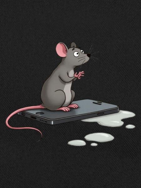 Rat on iPhone